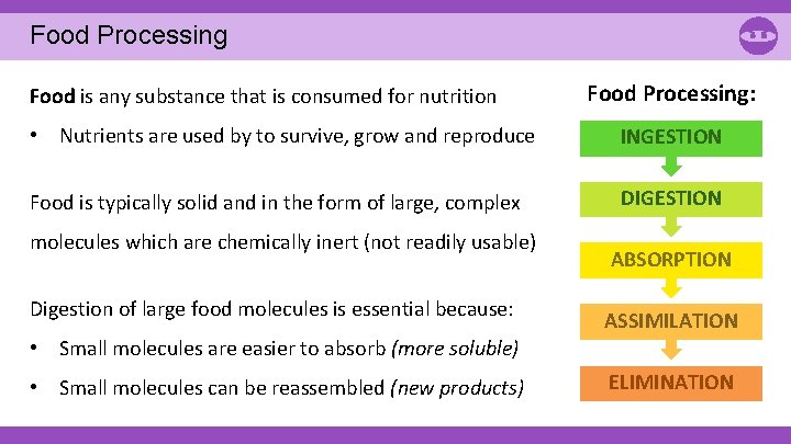 Food Processing Food is any substance that is consumed for nutrition Food Processing: • Food Processing Food is any substance that is consumed for nutrition Food Processing: •