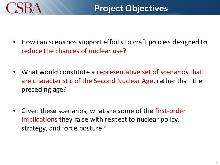 Project Click to edit Objectives Master title style • How can scenarios support efforts