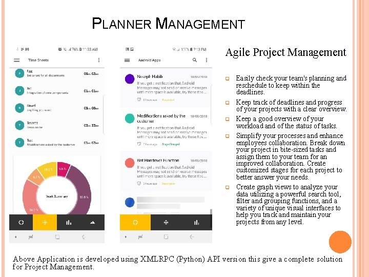 PLANNER MANAGEMENT Agile Project Management q q q Easily check your team's planning and PLANNER MANAGEMENT Agile Project Management q q q Easily check your team's planning and