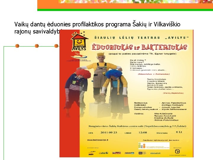Vaikų dantų ėduonies profilaktikos programa Šakių ir Vilkaviškio rajonų savivaldybėse 