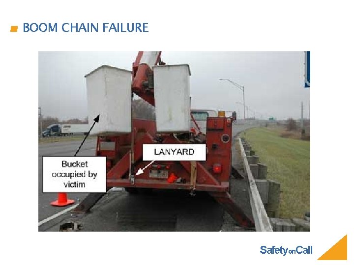 BOOM CHAIN FAILURE Safetyon. Call 