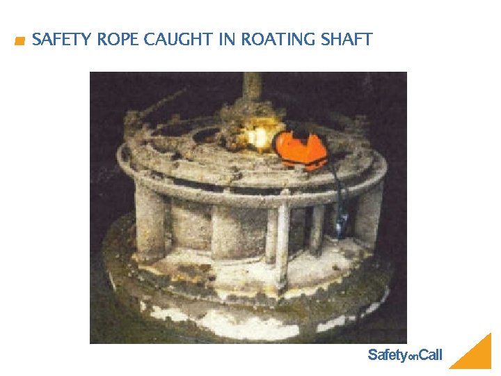 SAFETY ROPE CAUGHT IN ROATING SHAFT Safetyon. Call 