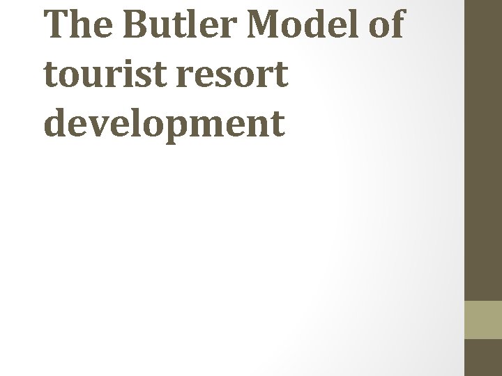 The Butler Model of tourist resort development 