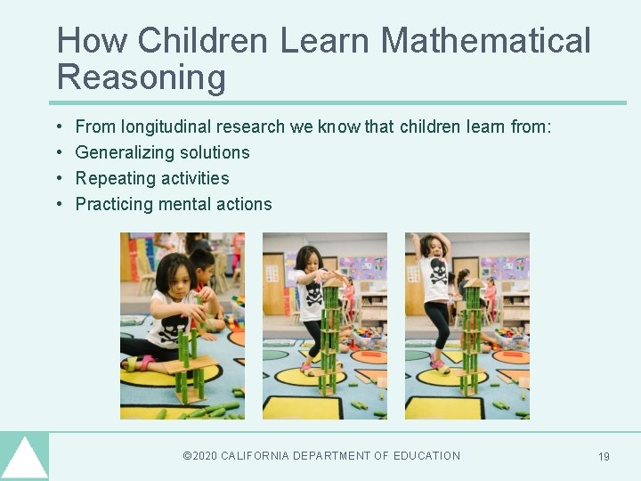 How Children Learn Mathematical Reasoning • • From longitudinal research we know that children How Children Learn Mathematical Reasoning • • From longitudinal research we know that children