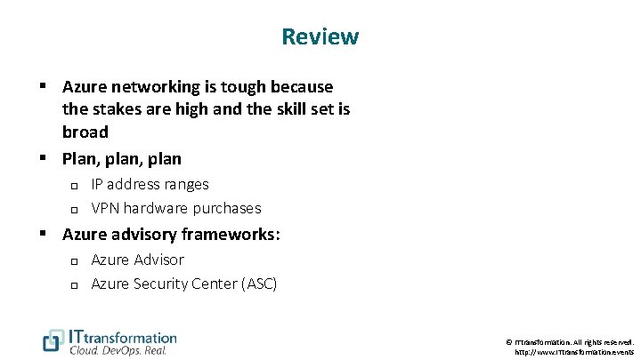 Review § Azure networking is tough because the stakes are high and the skill