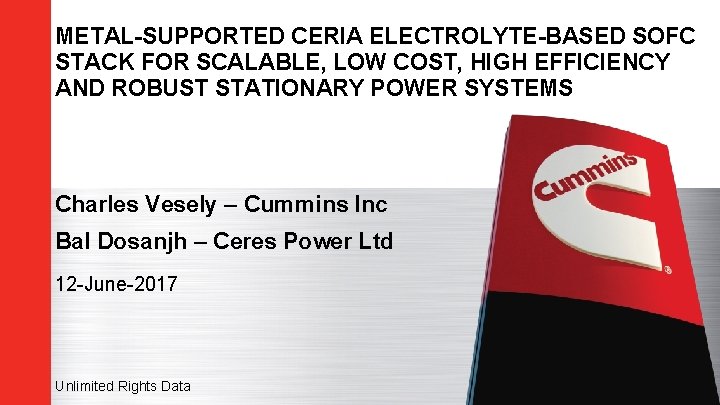 METAL-SUPPORTED CERIA ELECTROLYTE-BASED SOFC STACK FOR SCALABLE, LOW COST, HIGH EFFICIENCY AND ROBUST STATIONARY