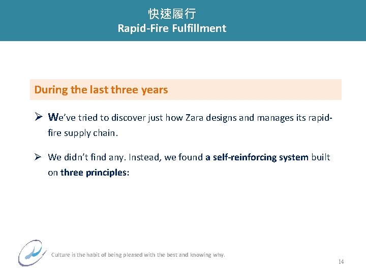 快速履行 Rapid-Fire Fulfillment During the last three years Ø We’ve tried to discover just