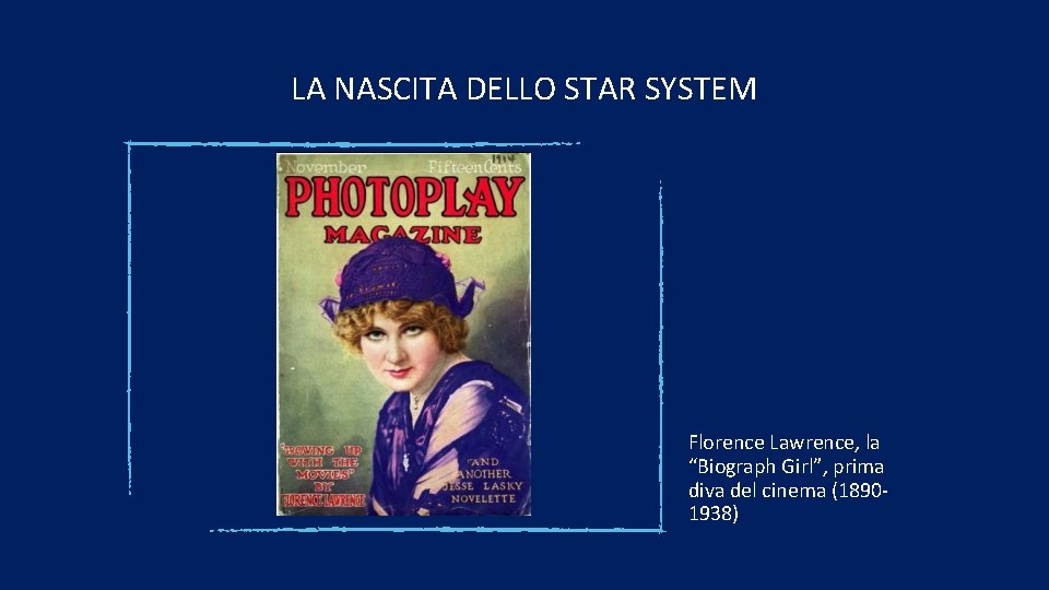 LA NASCITA DELLO STAR SYSTEM Florence Lawrence, la “Biograph Girl”, prima diva del cinema