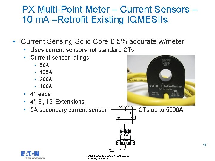 PX Multi-Point Meter – Current Sensors – 10 m. A –Retrofit Existing IQMESIIs •