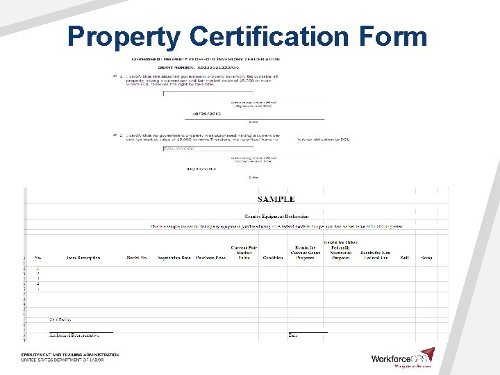 Property Certification Form 