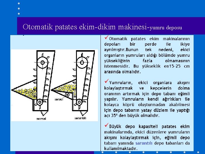 Otomatik patates ekim-dikim makinesi-yumru deposu 