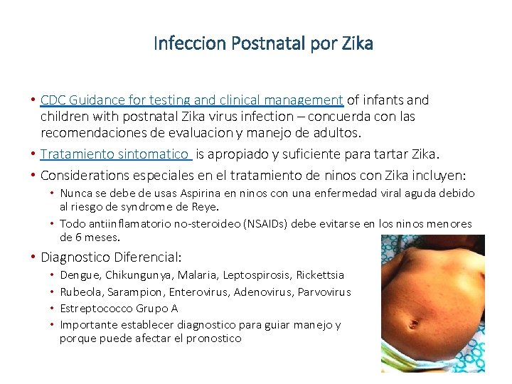 Infeccion Postnatal por Zika • CDC Guidance for testing and clinical management of infants