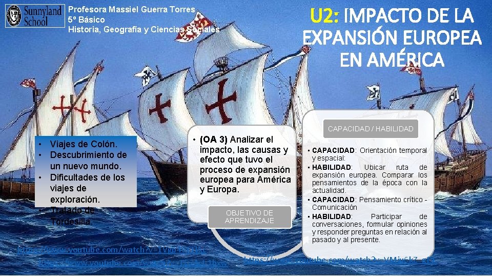 U 2: IMPACTO DE LA EXPANSIÓN EUROPEA EN AMÉRICA Profesora Massiel Guerra Torres 5º
