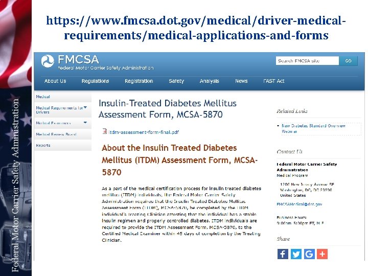 https: //www. fmcsa. dot. gov/medical/driver-medicalrequirements/medical-applications-and-forms 