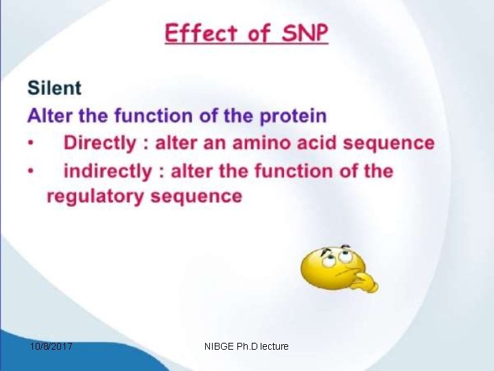 10/8/2017 NIBGE Ph. D lecture 