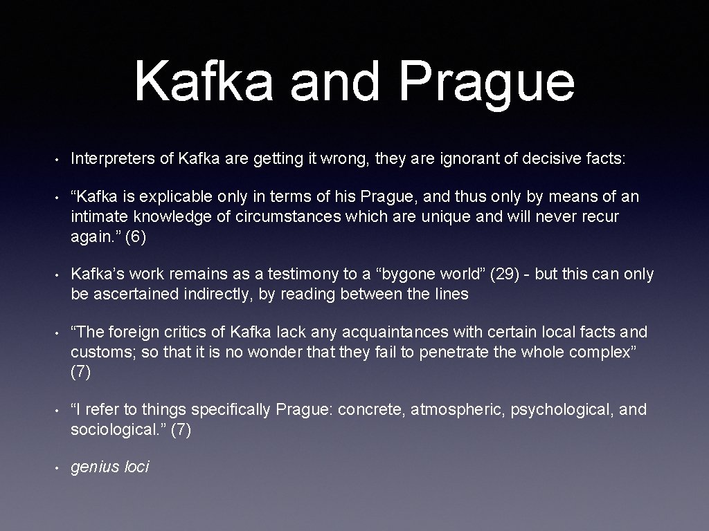 Kafka and Prague • Interpreters of Kafka are getting it wrong, they are ignorant