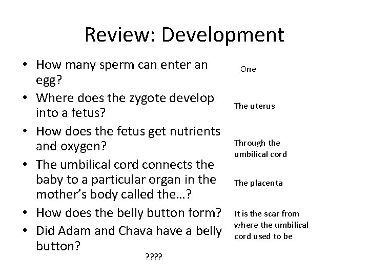 Review: Development • How many sperm can enter an egg? • Where does the Review: Development • How many sperm can enter an egg? • Where does the
