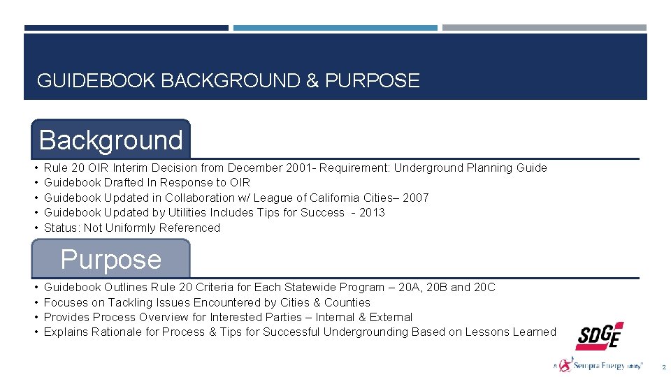 GUIDEBOOK BACKGROUND & PURPOSE Background • • • Rule 20 OIR Interim Decision from GUIDEBOOK BACKGROUND & PURPOSE Background • • • Rule 20 OIR Interim Decision from