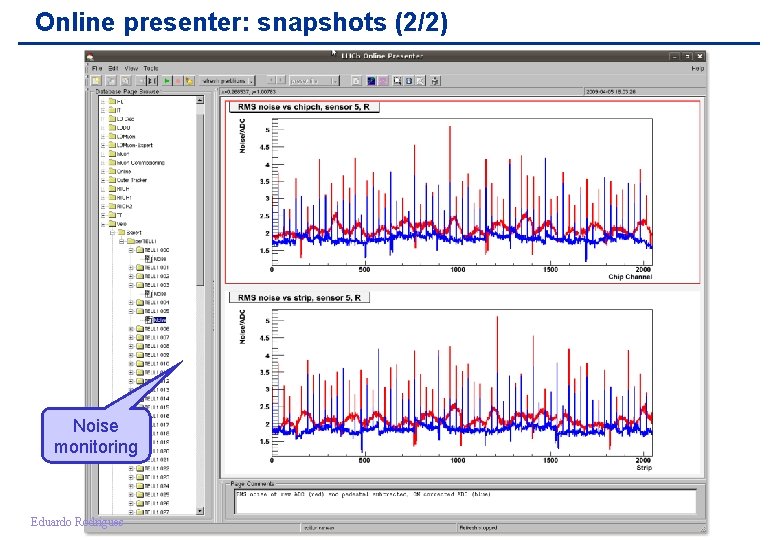 Online presenter: snapshots (2/2) Noise monitoring Eduardo Rodrigues LHCb VELO Software Meeting, CERN, 6