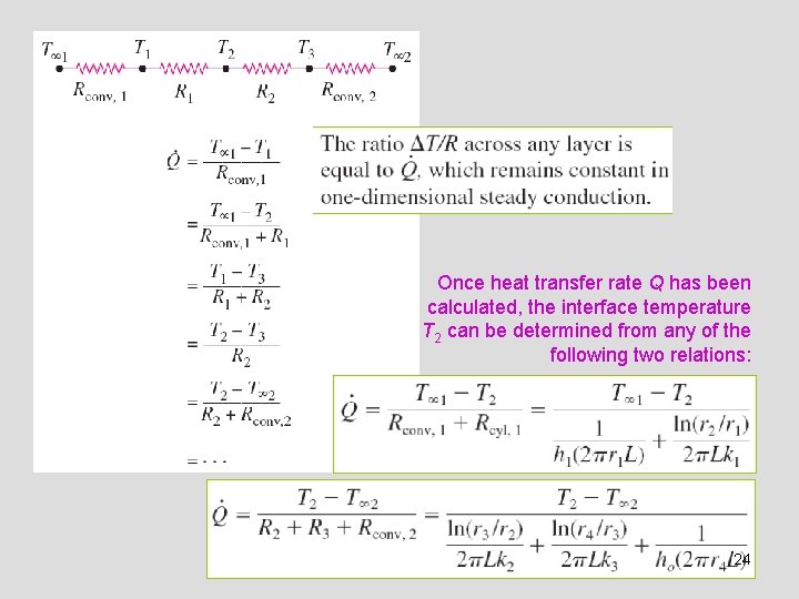 Once heat transfer rate Q has been calculated, the interface temperature T 2 can