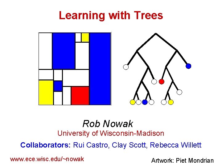 Learning with Trees Rob Nowak University of Wisconsin-Madison Collaborators: Rui Castro, Clay Scott, Rebecca