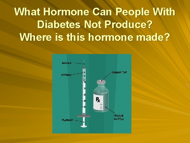 What Hormone Can People With Diabetes Not Produce? Where is this hormone made? 