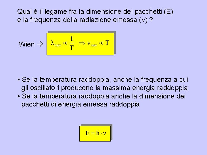 Qual è il legame fra la dimensione dei pacchetti (E) e la frequenza della