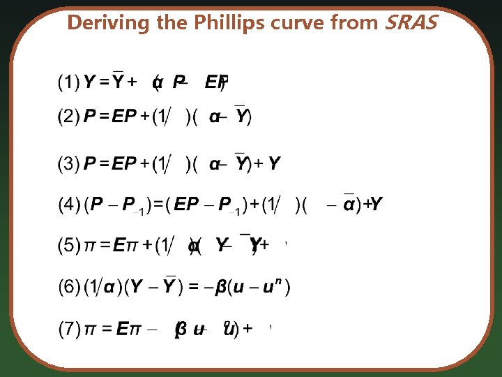 Deriving the Phillips curve from SRAS 