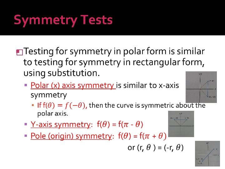 Symmetry Tests � 