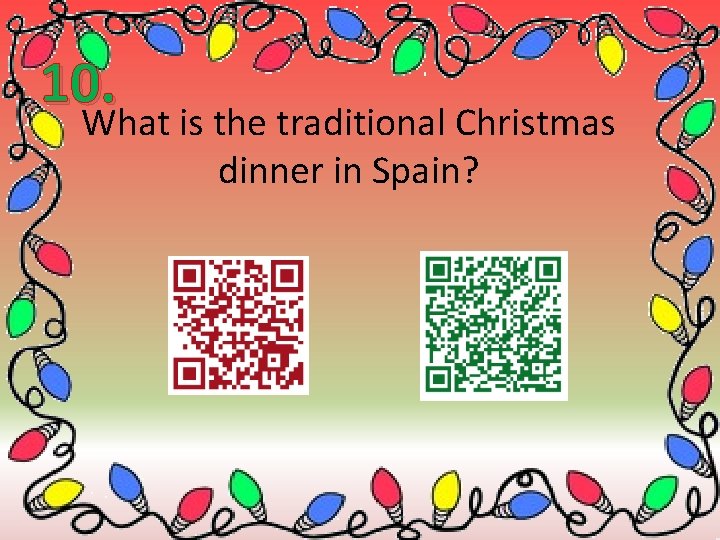 10. What is the traditional Christmas dinner in Spain? 