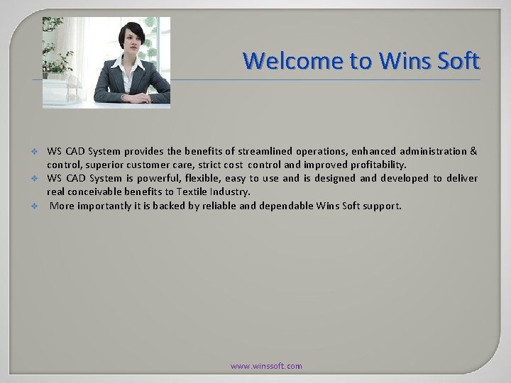 Welcome to Wins Soft v v v WS CAD System provides the benefits of Welcome to Wins Soft v v v WS CAD System provides the benefits of