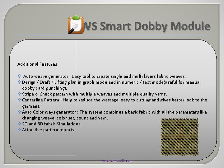 WS Smart Dobby Module Additional Features v Auto weave generator : Easy tool to WS Smart Dobby Module Additional Features v Auto weave generator : Easy tool to