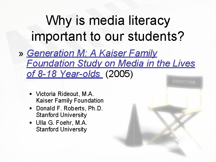 Why is media literacy important to our students? » Generation M: A Kaiser Family