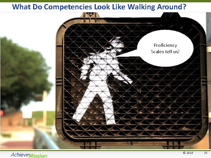 What Do Competencies Look Like Walking Around? Proficiency Scales tell us! © 2018 35