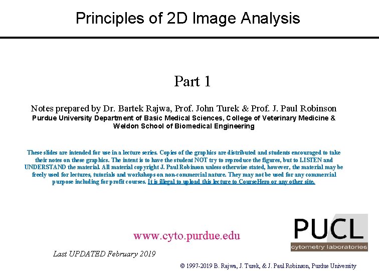 Principles of 2 D Image Analysis Part 1