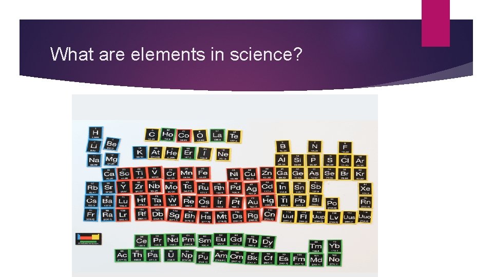 What are elements in science? 