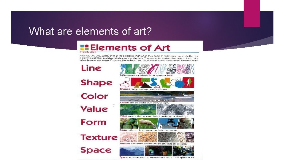 What are elements of art? 