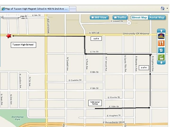 U of A Tucson High School U of A TUSD Central Parking 