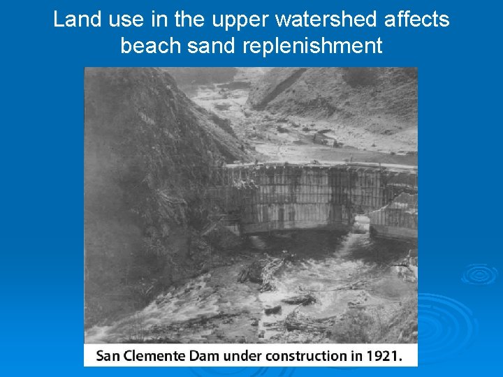 Land use in the upper watershed affects beach sand replenishment 