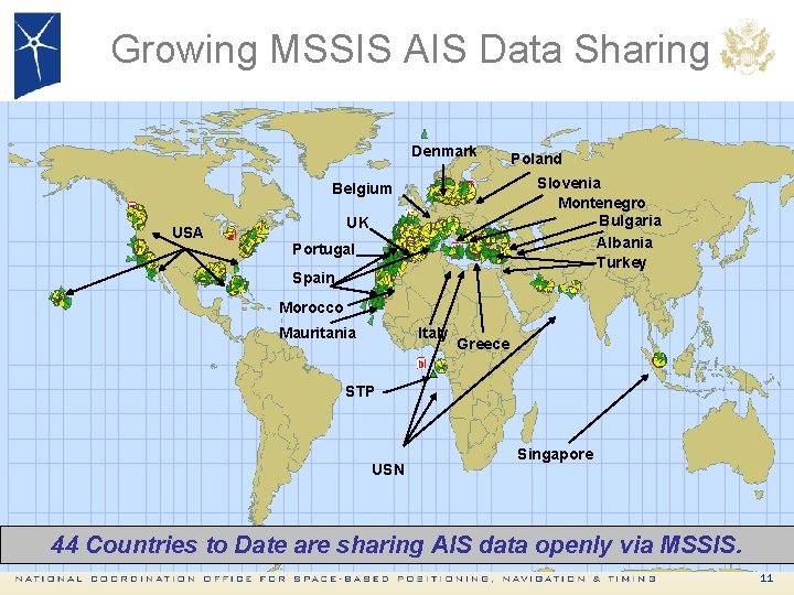 Growing MSSIS AIS Data Sharing Denmark Slovenia Montenegro Bulgaria Albania Turkey Belgium USA Poland