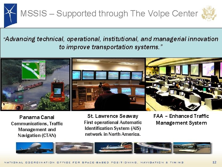 MSSIS – Supported through The Volpe Center “Advancing technical, operational, institutional, and managerial innovation