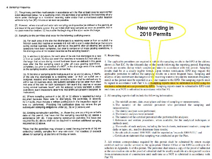 New wording in 2018 Permits 