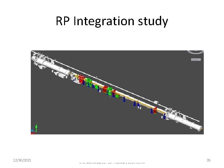 RP Integration study 12/30/2021 J. Baechler TOTEM upgrade prospects LHC workshop 11. -12. February