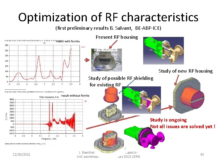 Optimization of RF characteristics (first preliminary results B. Salvant, BE-ABP-ICE) Present RP housing result