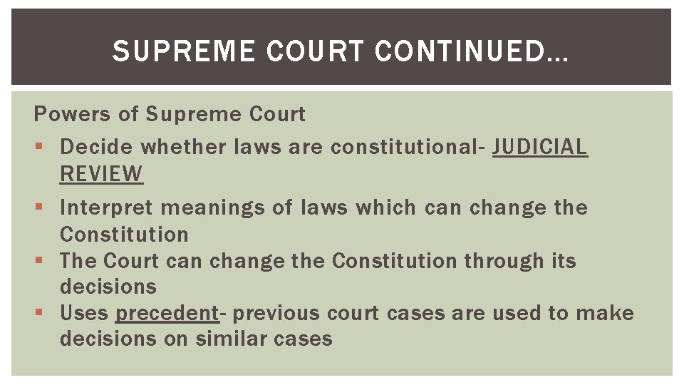 The Power Of The Courts To Decide Whether A Law Is Constitutional