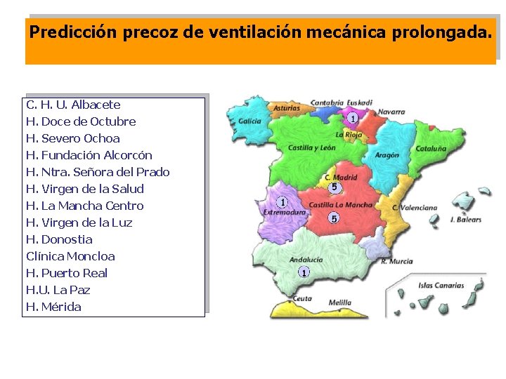 Predicción precoz de ventilación mecánica prolongada. C. H. U. Albacete H. Doce de Octubre