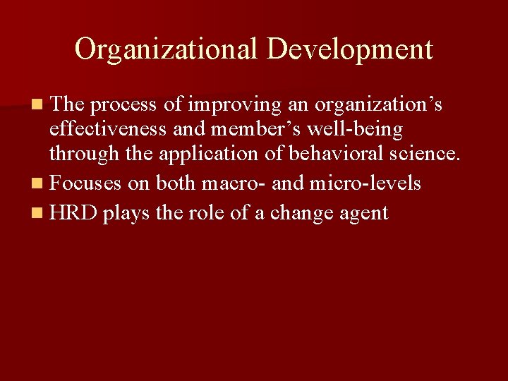 Chapter5 Human Resource Development HRD Human Resource Development
