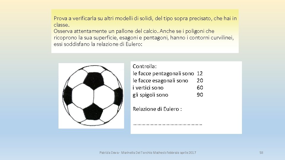 Prova a verificarla su altri modelli di solidi, del tipo sopra precisato, che hai Prova a verificarla su altri modelli di solidi, del tipo sopra precisato, che hai