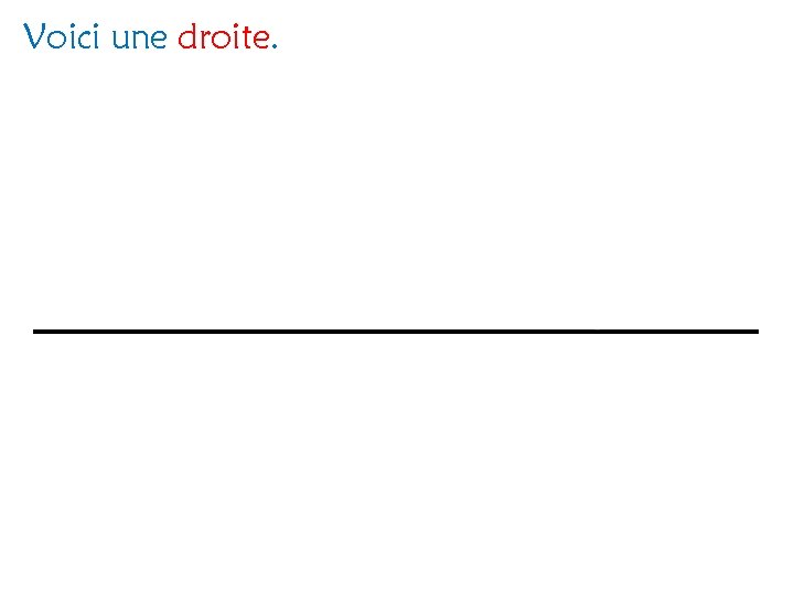 Voici une droite. 