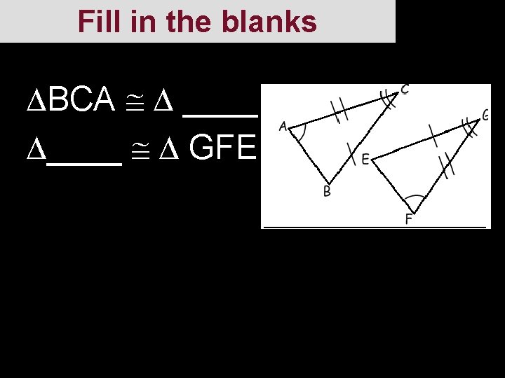 Fill in the blanks BCA ____ GFE 